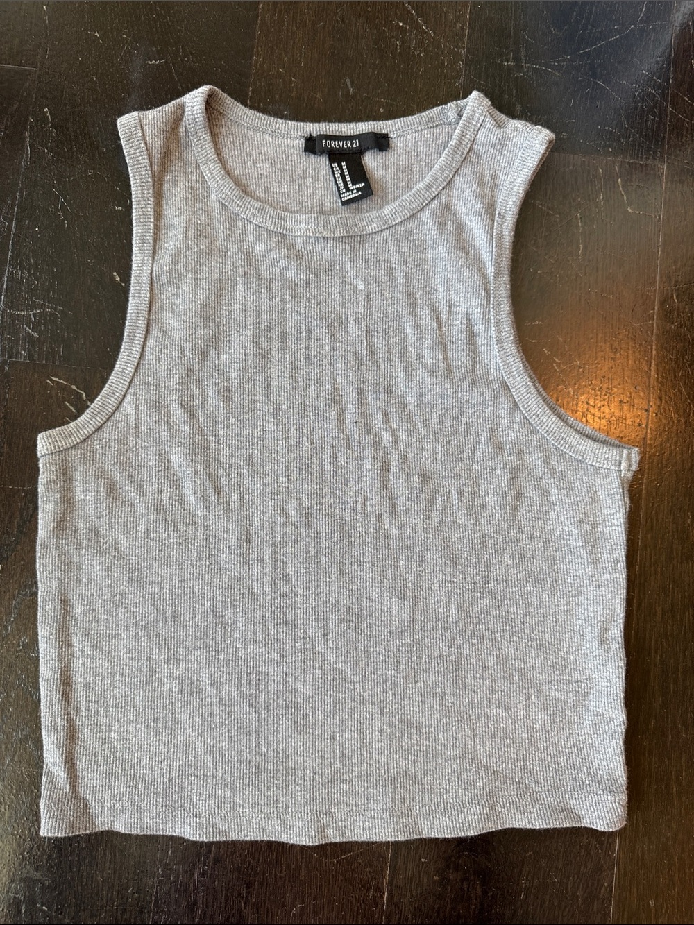 Forever 21 Light Gray Ribbed Tank Crop